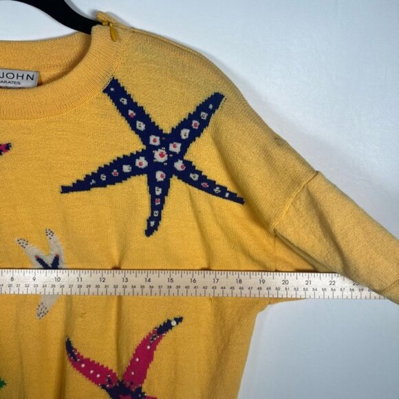 ST. JOHN SEPARATES Made in USA 🇺🇸 Starfish Print Knit Top Sz M & Shorts Sz 10 - Picture 8 of 16